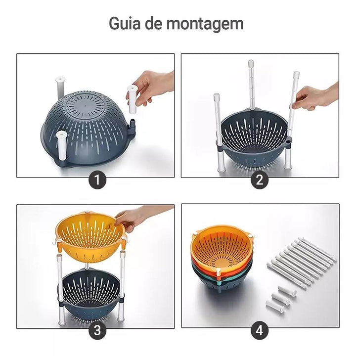 Estante Colorida Infantil 4 Prateleiras Porta Brinquedos Roupas Fruteira Cozinha Banheiro Multiuso by 529717