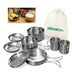 Kit Panelas Inox Camping Viagem Cozinha Portátil Acampamento Outdoor 8 Peças Completo Pesca Praia by 529717