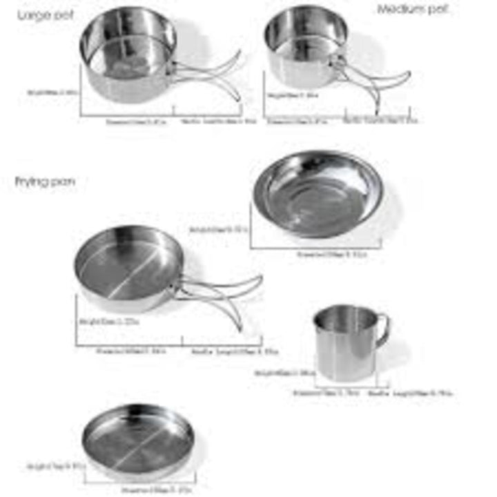 Kit Panelas Inox Camping Viagem Cozinha Portátil Acampamento Outdoor 8 Peças Completo Pesca Praia by 529717