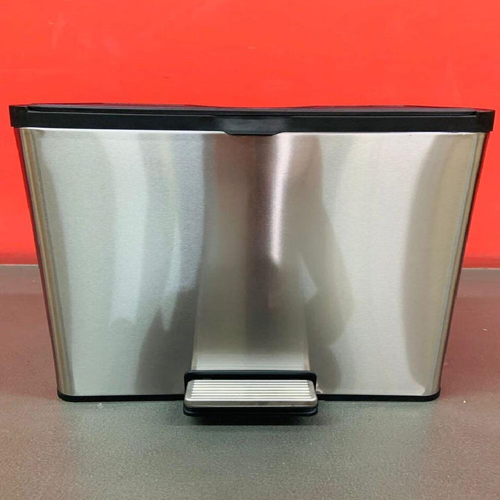 Lixeira Tripla Inox 30 Litros Coleta Seletiva 3 Cestos Ecológica Escritório Cozinha 3 em 1 Luxo by 529717