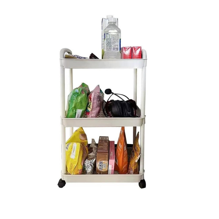 Carrinho Organizador 3 Prateleiras Multiuso Andares Auxiliar Papelaria Cozinha Banheiro Escritório Rodinhas by 529717