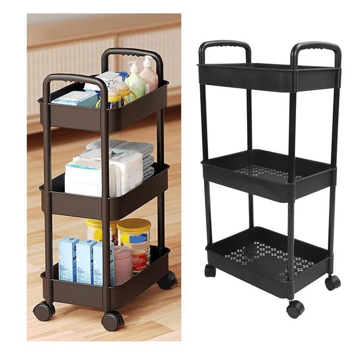 Organizador Carrinho 3 Andares Multiuso Com Rodinhas Prateleira Cozinha Banheiro Escritório Papelaria by 529717