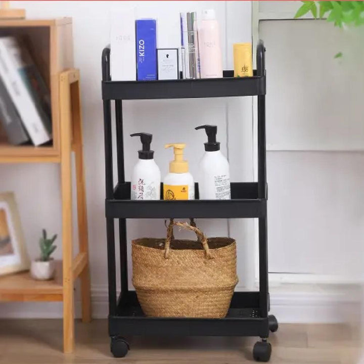 Organizador Carrinho 3 Andares Multiuso Com Rodinhas Prateleira Cozinha Banheiro Escritório Papelaria by 529717