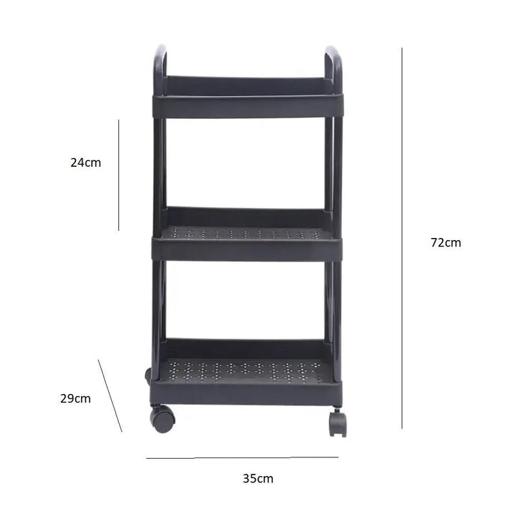 Organizador Carrinho 3 Andares Multiuso Com Rodinhas Prateleira Cozinha Banheiro Escritório Papelaria by 529717