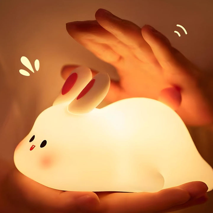 Luminária Infantil Abajur LED Siliconado Coelhinho AKL-L003
