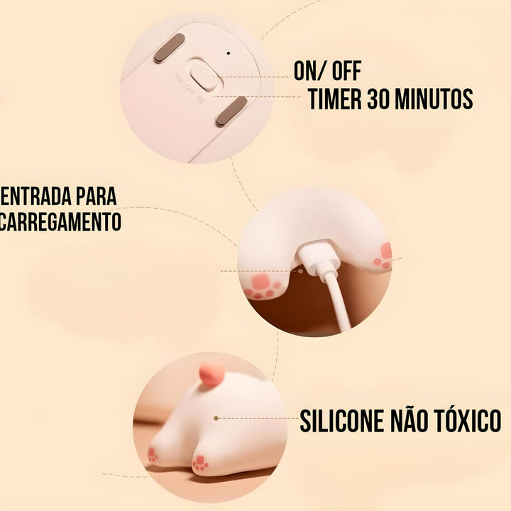 Luminária Infantil Abajur LED Siliconado Coelhinho AKL-L003