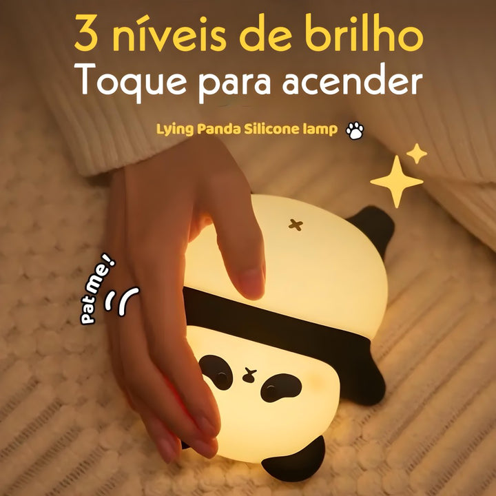 Luminária Infantil Abajur LED Siliconado Panda