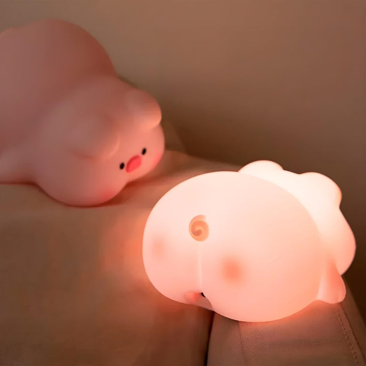 Luminária Infantil Abajur LED Siliconado Porquinho AKL-L007