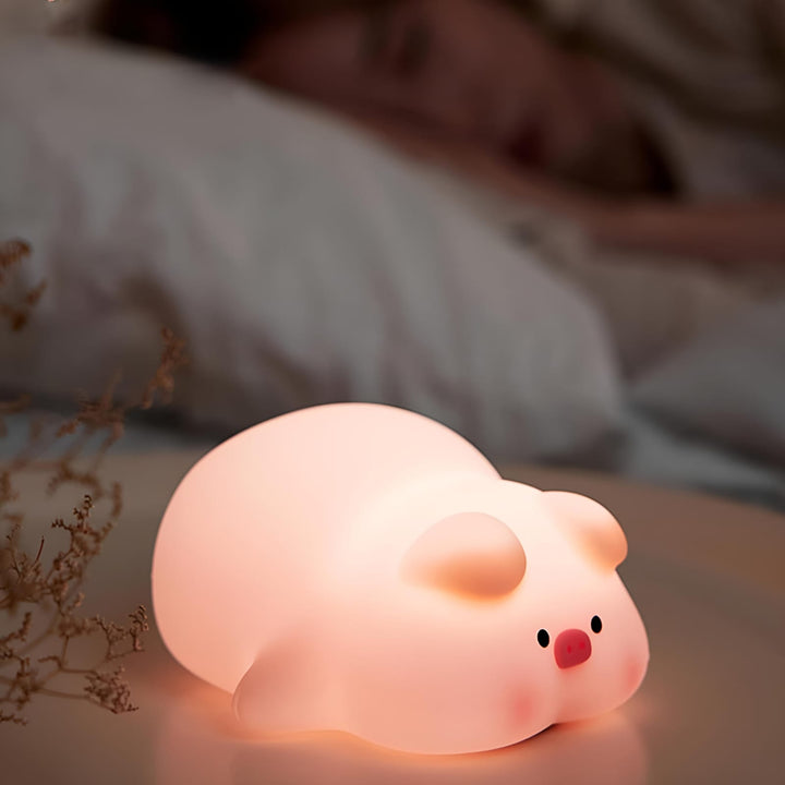 Luminária Infantil Abajur LED Siliconado Porquinho AKL-L007