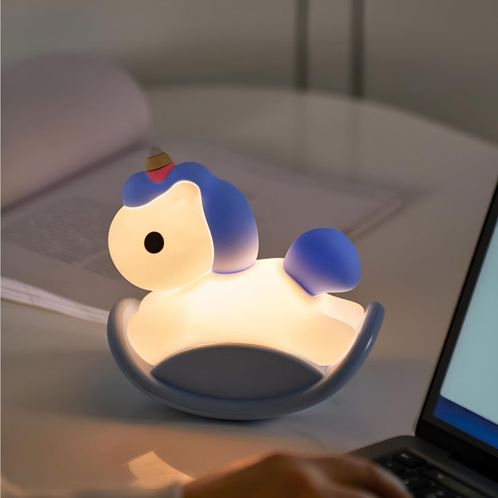 Luminária Infantil Abajur LED Siliconado Unicórnio