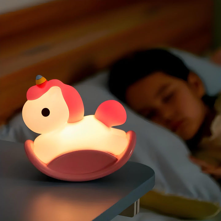 Luminária Infantil Abajur LED Siliconado Unicórnio