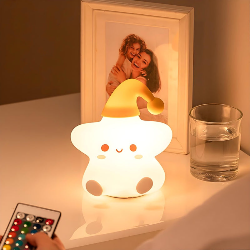 Luminária Infantil Abajur Siliconado Estrela Luz Quente LE-5863 by 253444