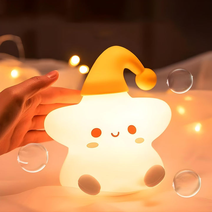 Luminária Infantil Abajur Siliconado Estrela Luz Quente LE-5863