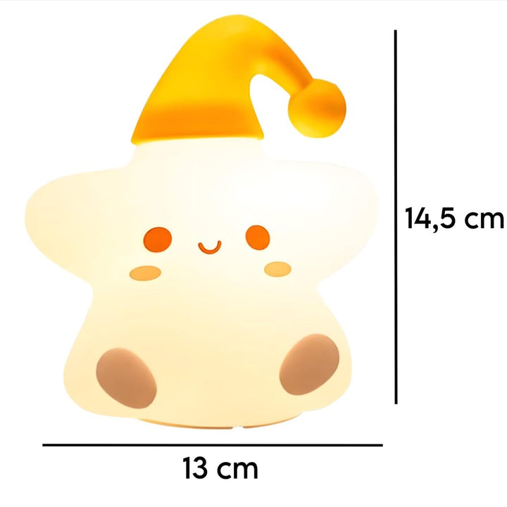 Luminária Infantil Abajur Siliconado Estrela Luz Quente LE-5863