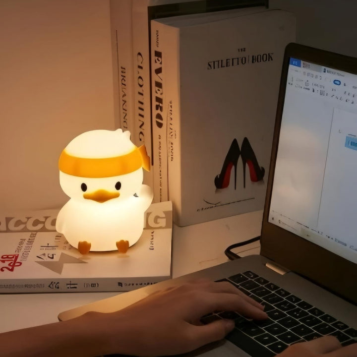 Luminária Infantil Abajur Siliconado Patinho 7 Cores
