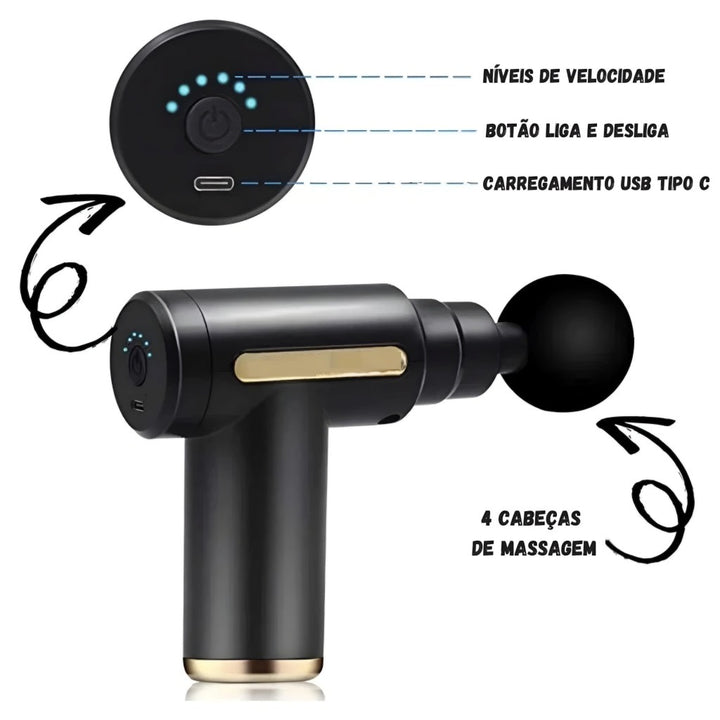 Massageador Elétrico Profissional 4 Em 1 Portátil