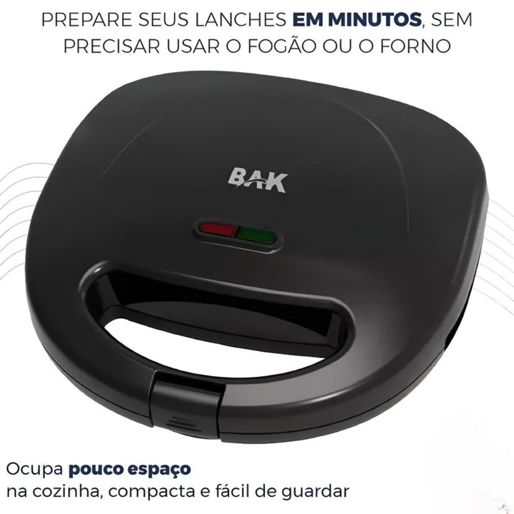 Sanduicheira Elétrica Grill Inox 750W 110V Bak BK-SAND750 by 253444