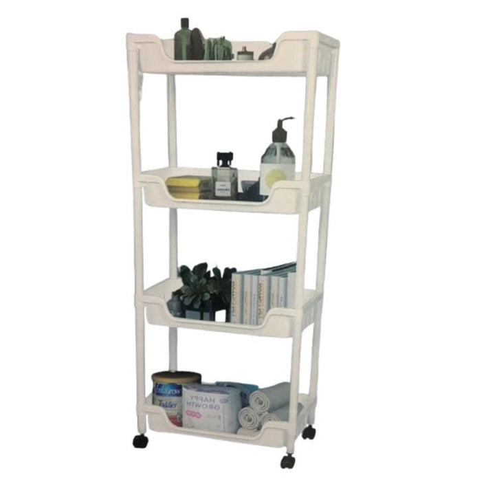 Carrinho Organizador Multiuso 4 Prateleiras Brinquedos Cozinha Escritório Varanda Fruteira Manicure Branco by 529717