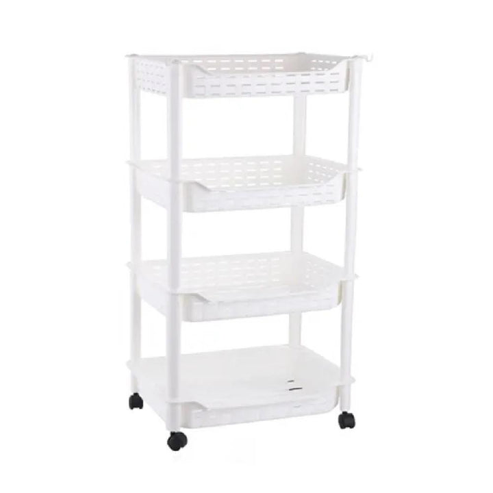Carrinho Organizador Multiuso 4 Prateleiras Brinquedos Cozinha Escritório Varanda Fruteira Manicure Branco by 529717