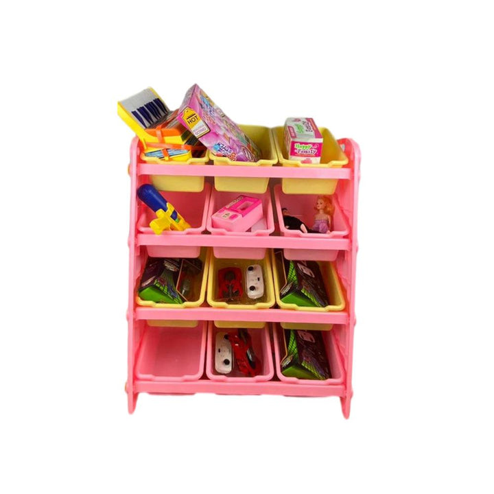 Estante Infantil Baú Brinquedos Organizador Rosa Colorido Armário 12 Gavetas Nichos Quarto Meninas by 529717