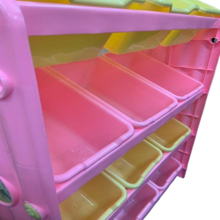 Estante Infantil Baú Brinquedos Organizador Rosa Colorido Armário 12 Gavetas Nichos Quarto Meninas by 529717