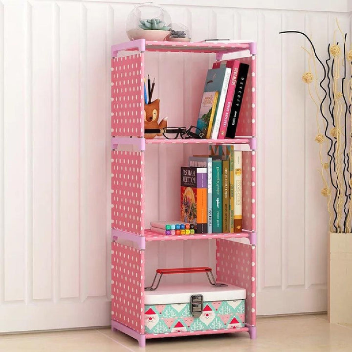 Estante Porta Livros Modular 4 Prateleiras Organizador Quarto Cozinha Brinquedos Lavanderia Multiuso by 529717