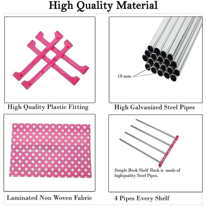Estante Porta Livros Modular 4 Prateleiras Organizador Quarto Cozinha Brinquedos Lavanderia Multiuso by 529717