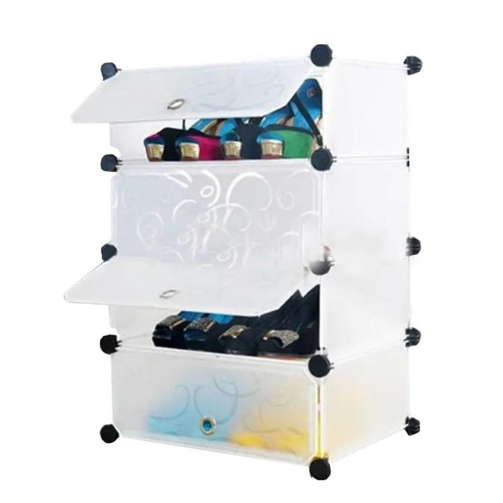 Guarda Roupa Sapateira Modular 4 Prateleiras Portátil Organizador Brinquedos Armário Quarto Sala Branco by 529717