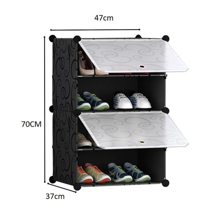 Guarda Roupa Sapateira Modular 4 Prateleiras Portátil Organizador Brinquedos Armário Quarto Sala Branco by 529717