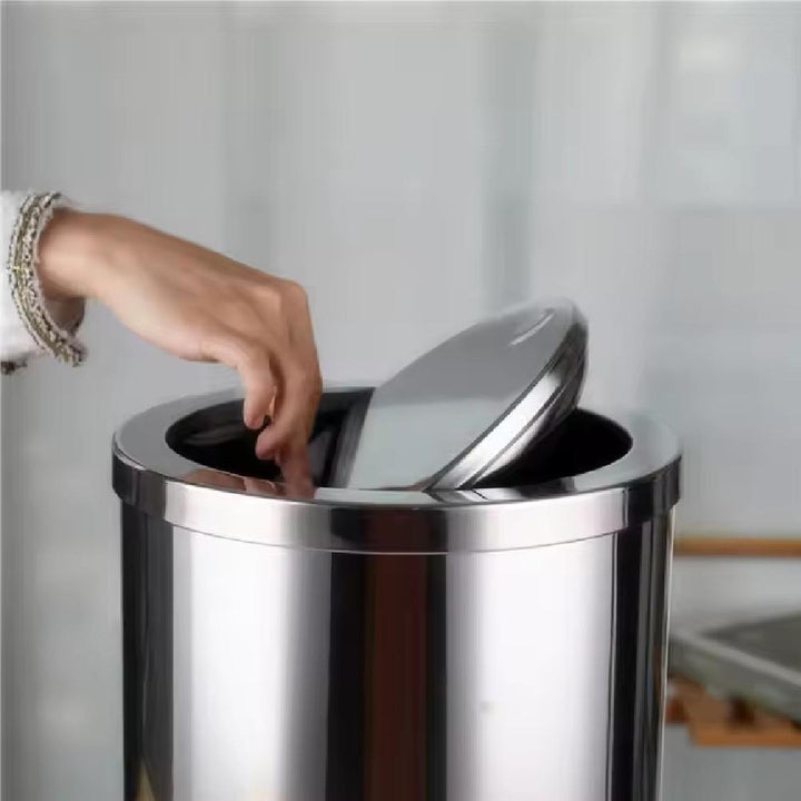 Lixeira Inox Basculante 5 Litros Tampa Vai E Vem Anti Odor Cozinha Banheiro Escritório Luxo Portátil by 529717