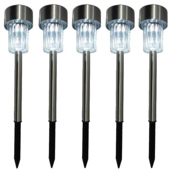 Luminária Solar Balizadora Led Automática Inox Espeto Jardim Poste Recarregável Iluminação Decoração by 529717