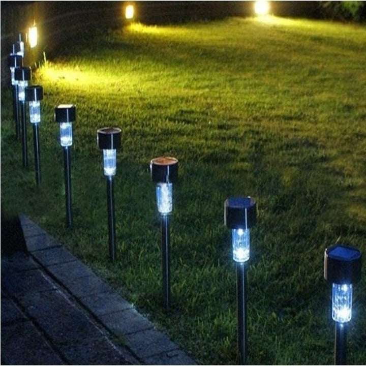 Luminária Solar Balizadora Led Automática Inox Espeto Jardim Poste Recarregável Iluminação Decoração by 529717