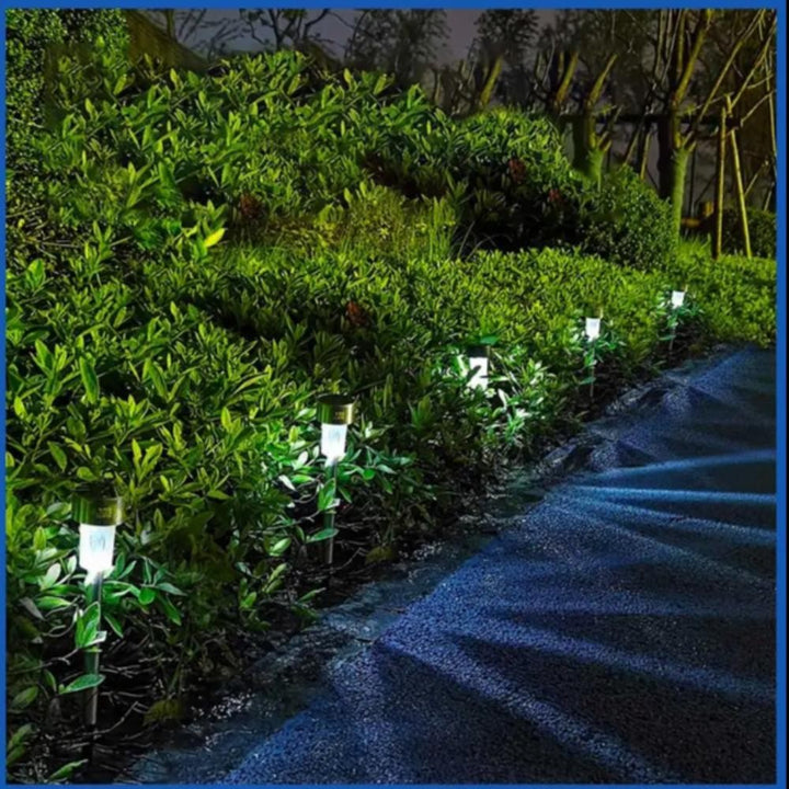 Luminária Solar Balizadora Led Automática Inox Espeto Jardim Poste Recarregável Iluminação Decoração by 529717