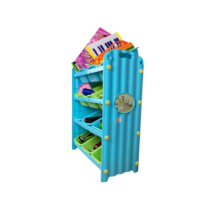 Organizador Infantil Azul Estante Brinquedos Colorida 12 Gavetas Nichos Armário Baú Quarto Meninos by 529717