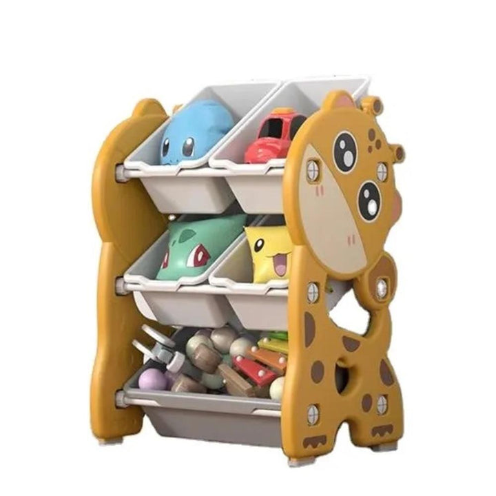 Organizador Infantil Girafa Amarelo Estante Brinquedos Baú Caixa Multiuso Quarto Bebê Armário Treco by 529717