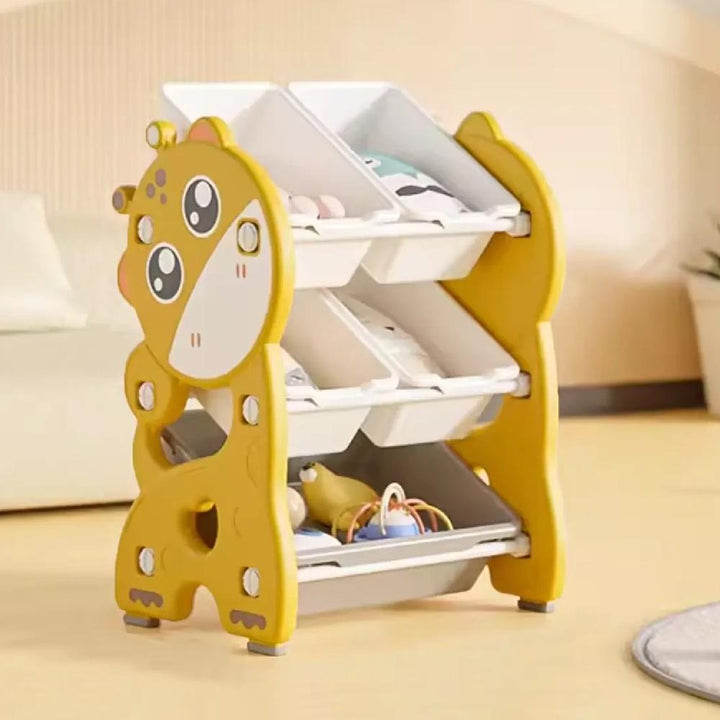 Organizador Infantil Girafa Amarelo Estante Brinquedos Baú Caixa Multiuso Quarto Bebê Armário Treco by 529717