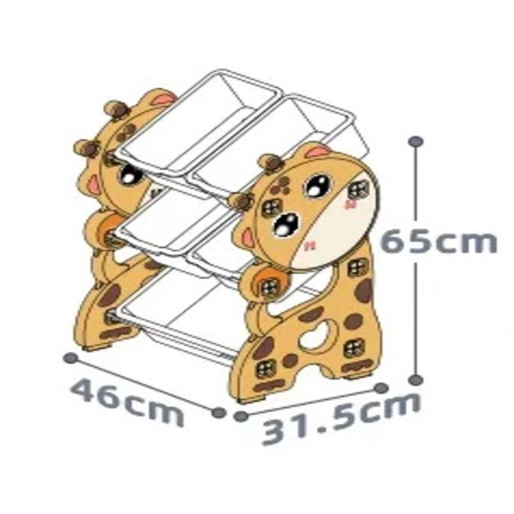 Organizador Infantil Girafa Amarelo Estante Brinquedos Baú Caixa Multiuso Quarto Bebê Armário Treco by 529717