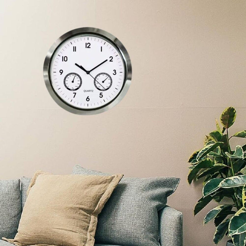 Relógio de Parede Decorativo Luxo com Termômetro e Higrômetro - Design Moderno Cozinha Quarto Sala Escritório by 529717