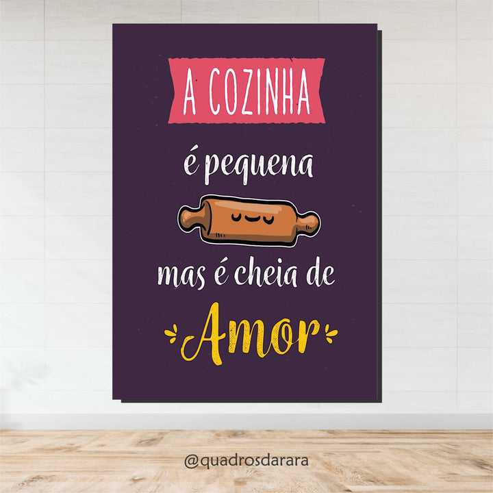 Placa Decorativa em MDF 21x30 | A COZINHA É PEQUENA ROLO by 587414