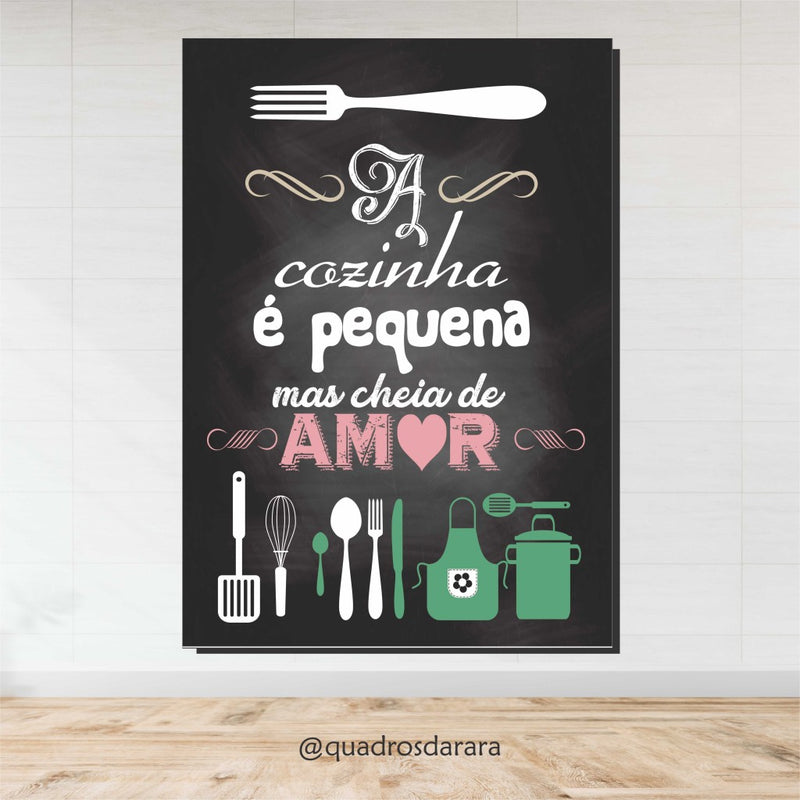 Placa Decorativa em MDF 21x30 | A COZINHA É PEQUENA TALHERES by 587414