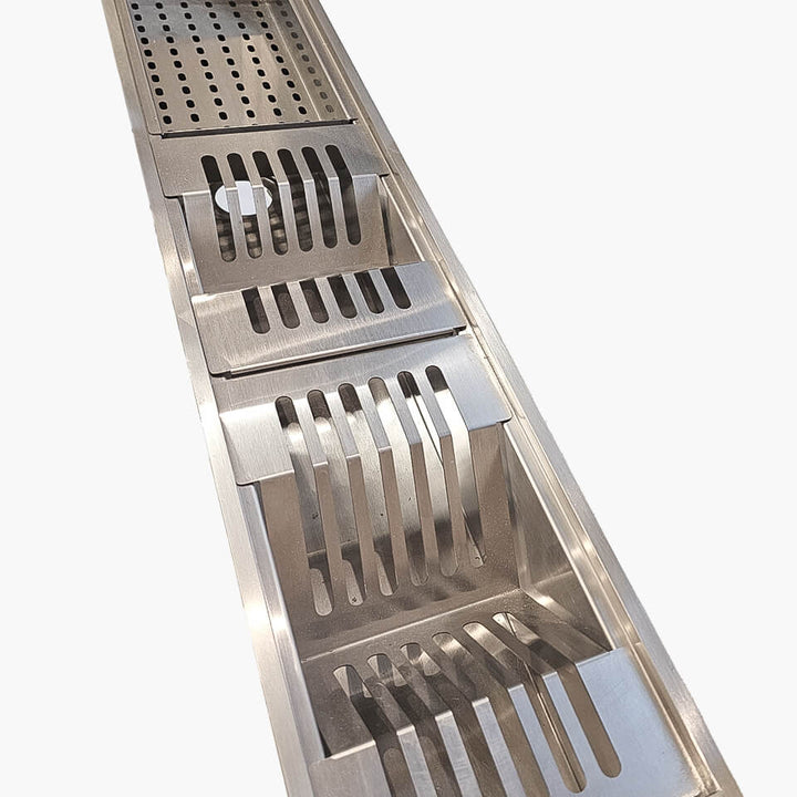 Calha Umida para Cozinha Gourmet ( Escorredor Embutido ) 120 x 19cm Aço Inox 304 com Acessórios - Konnen Metais - ST0120 by 627745