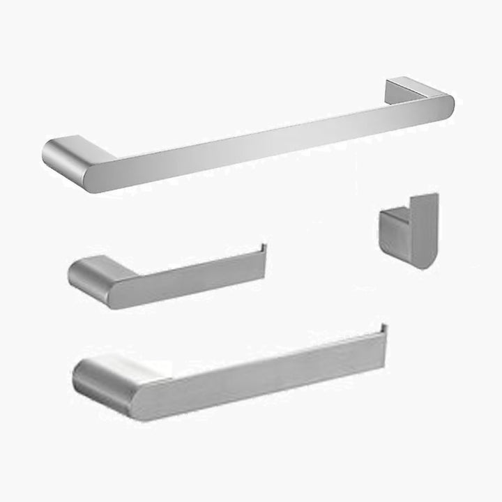Acessorios para Banheiro Kit com 4 peças - Konnen Metais - Round Toalheiro Simples Inox Escovado - AC-RD-SG-E by 627745