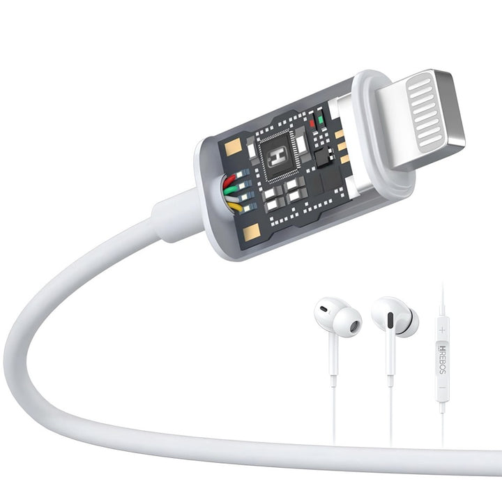 Fone De Ouvido Com Fio Entrada Lightning Hrebos HS-360 by 253444