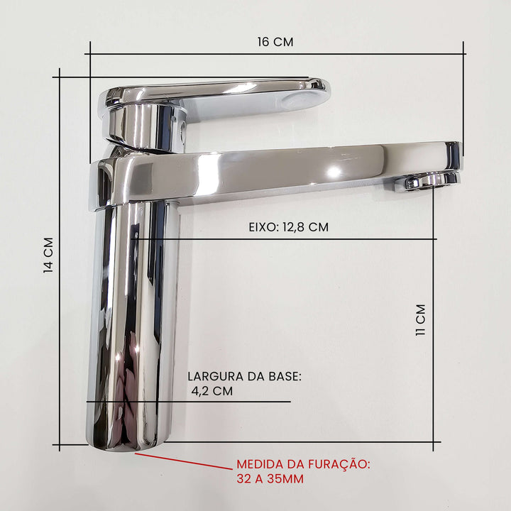 Torneira para Banheiro Monocomando Bica Baixa - Konnen Metais - Ritmo Baixa - SD92053 by 627745