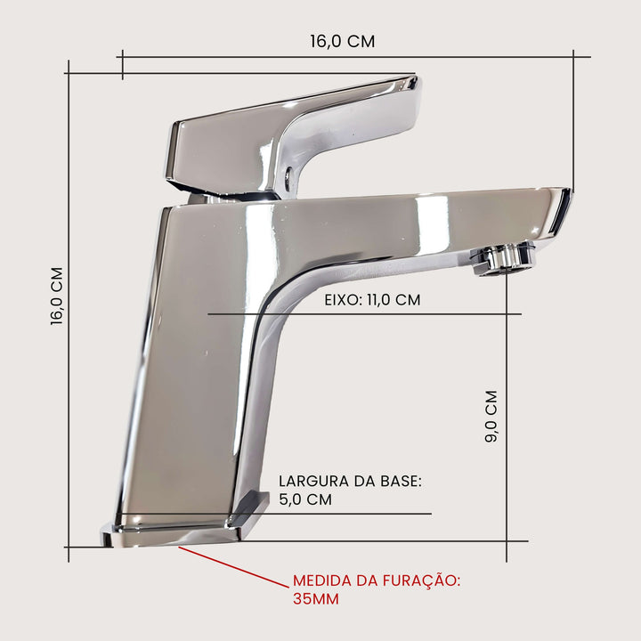 Torneira para Banheiro Monocomando Bica Baixa - Konnen Metais - Balance Baixa - SD92043 by 627745