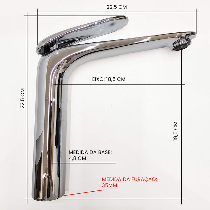 Torneira para Banheiro Monocomando Bica Alta - Konnen Metais - Curves Alta - SD91863A by 627745