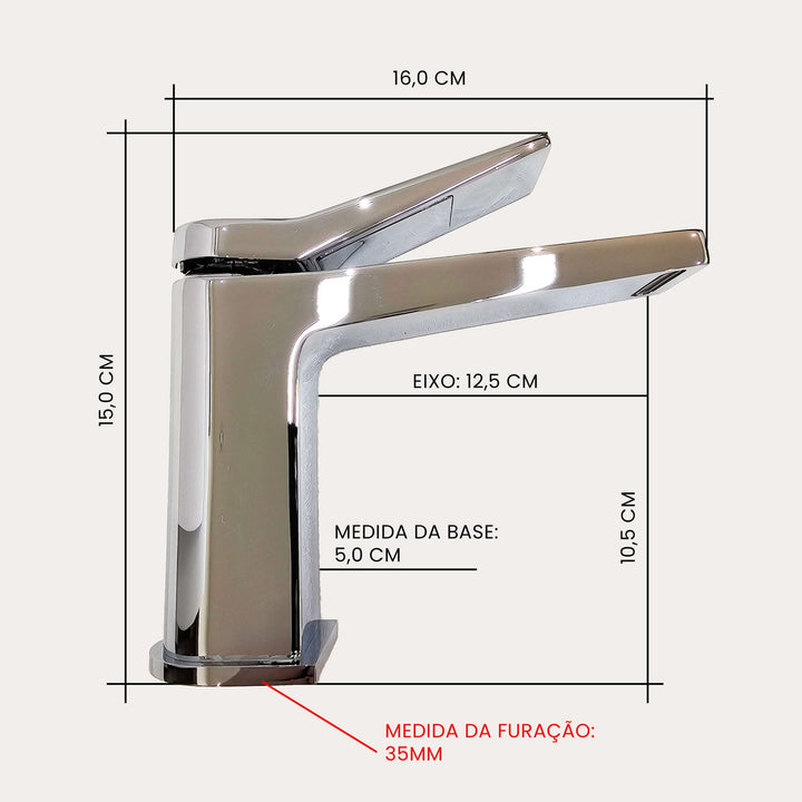 Torneira para Banheiro Monocomando Bica Baixa - Konnen Metais - Angle Baixa - SD91293A-2 by 627745