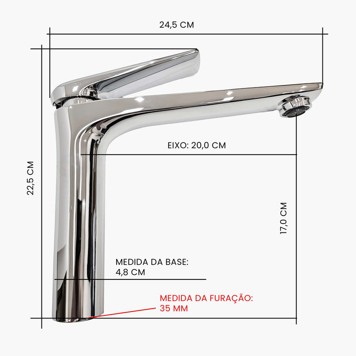 Torneira para Banheiro Monocomando Bica Media - Konnen Metais - Ballet Media - SD91833A by 627745