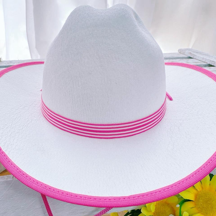 Chapéu Infantil Meninas Boiadeira Texano Branco Festa