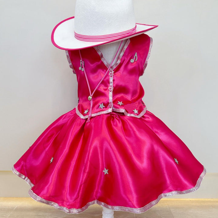 Chapéu Infantil Meninas Boiadeira Texano Branco Festa